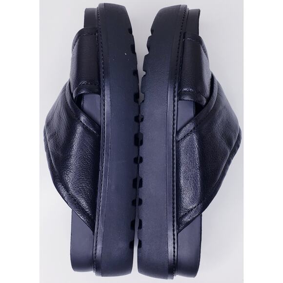 VAGABOND IRENE Cross Strap Black Leather Slide Platform Sandals Women's Size 36 - Picture 9 of 14